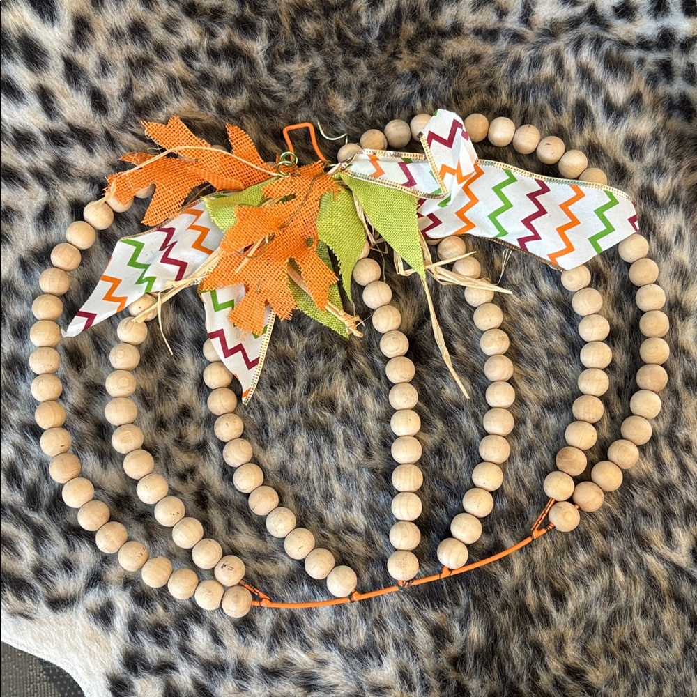 Wood Bead Pumpkin Wall Decor